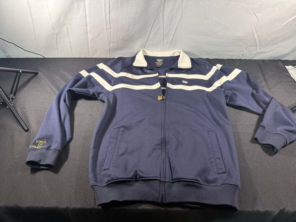 Ecko Unltd Full Zip Track Jacket Blue White Kings of Creativity Men's Size Mediu